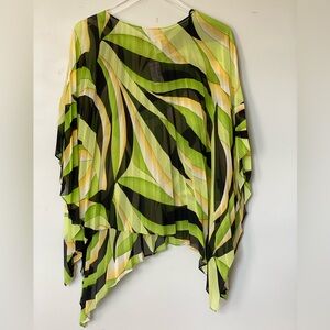 Vintage DRESSBARN geometric gauze poncho
